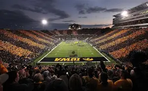 Kinnick Stadium at night